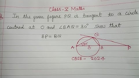 In the given PQ is tangent to a circle centred at O and..| cbse board class 10 maths class | circle