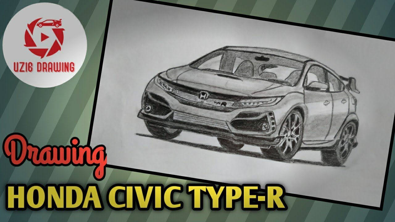 Drawing Honda Civic Type-R - YouTube