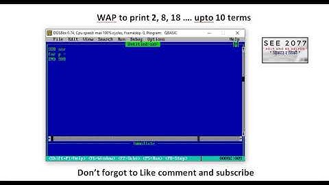 Qbasic series 2, 8 ,18, 28.....upto 10 terms