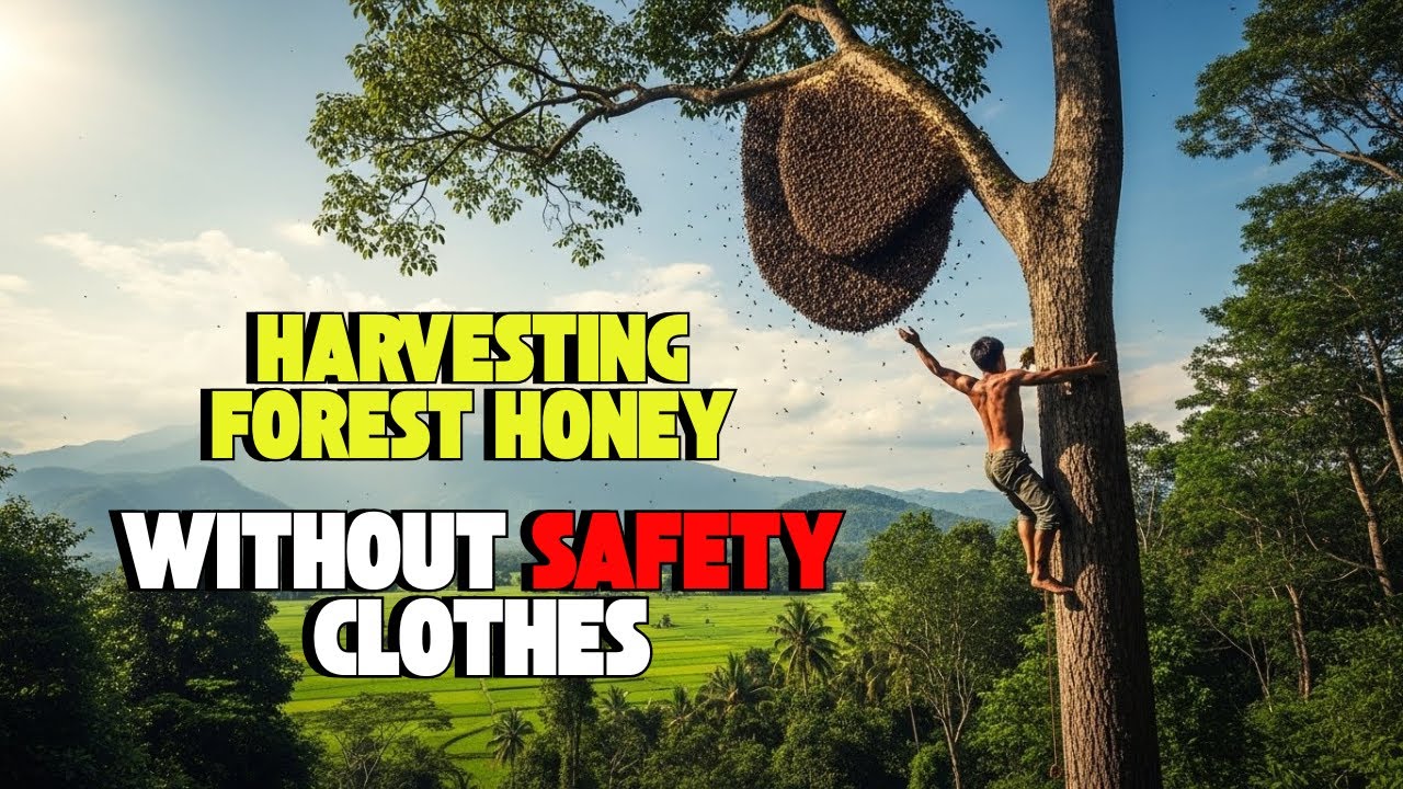TERRIFYING Wild Honey Hunt | Climbing a Giant Tree Adventure Without Wearing Safety Suits
