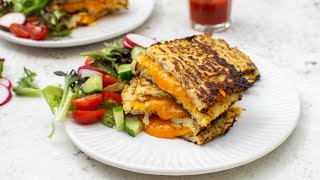 Low(er) Carb Cauliflower Grilled Cheese Recipe
