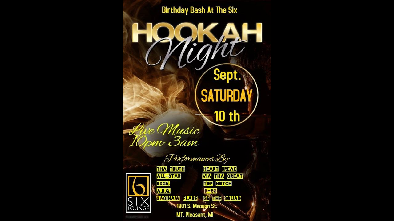 6 Lounge Mt Pleasant, MI Hookah Night, Live Music Sept 10 2016 YouTube