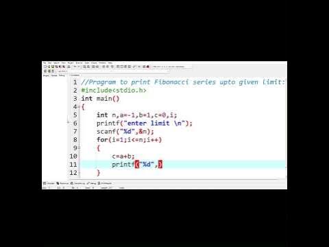 Program to print Fibonacci Series upto given limit in C Programming ...