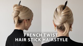 30 Second French Twist Hair Stick Tutorial 🥢 by Alex Gaboury 37,344 views 1 month ago 37 seconds