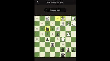 Chess.com daily puzzle solution 03 august 2025 #chess #queen #staircase #hikaru #trap