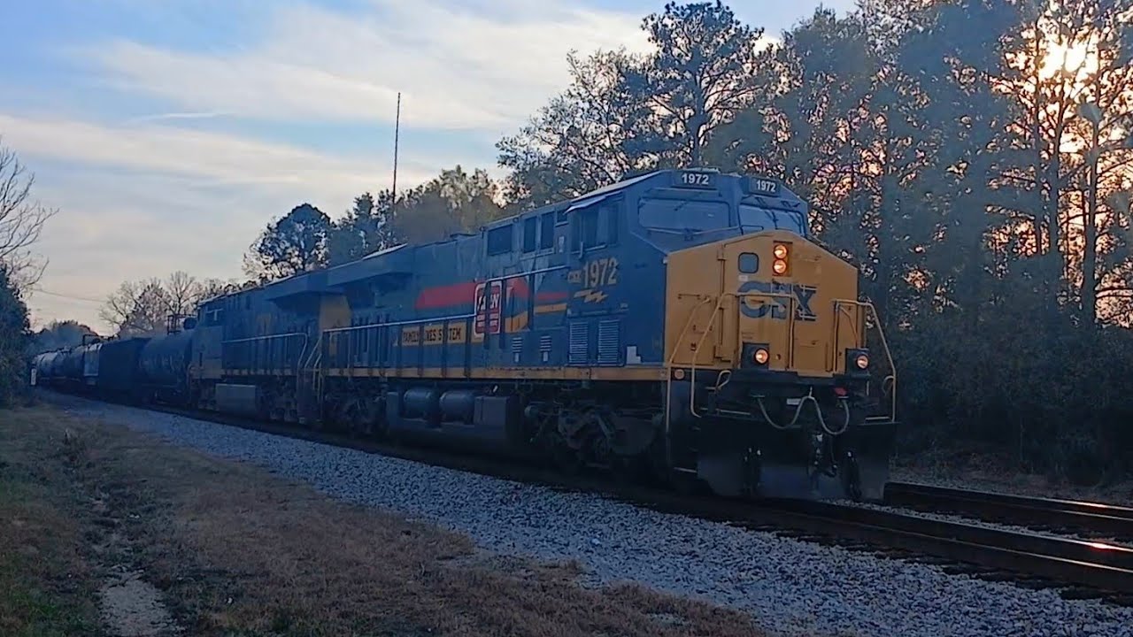 CSXT 1972 Family Lines System heritage unit leads CSX M692 at Greenwood ...