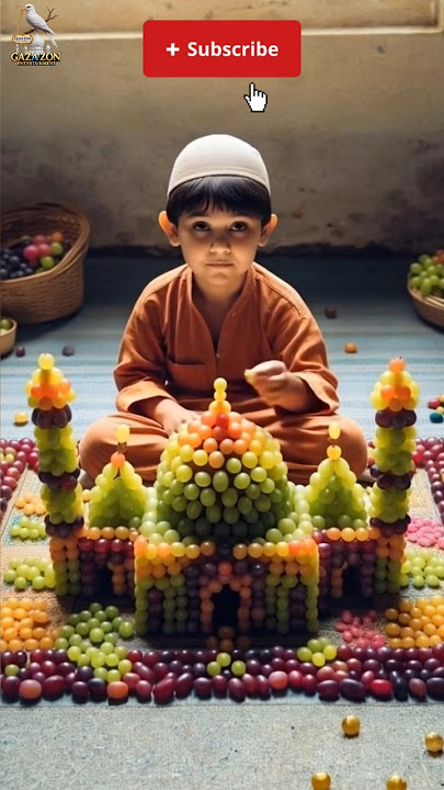 cute Muslims baby🤲🕋♥️ with grapes beautiful masjid#shorts