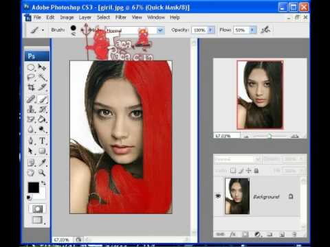 Photoshop Cs3 Cum Sa Schimbi Culoarea Parului Youtube