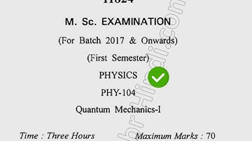 2019 Cdlu MSc Physics 1st Sem Quantum Physics Question Paper