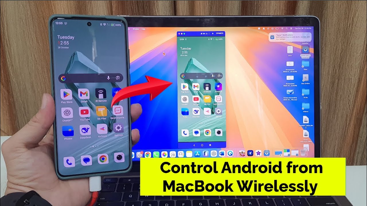 How to Mirror & Control Android Phone on MacBook Easily for Free - YouTube