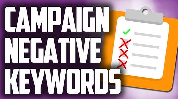 Campaign Negative Keywords - Google Adwords Negative Keywords