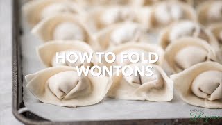 How to Fold Wontons (Chicken and Cilantro Wontons)