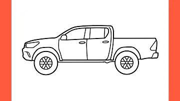 How to draw a TOYOTA HILUX 2015 easy / drawing toyota off road pickup 2016 car