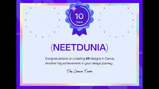 Canva 10 Design Milestone Badge to NEETDUNIA #motivation #entertainmentnews #entertainment