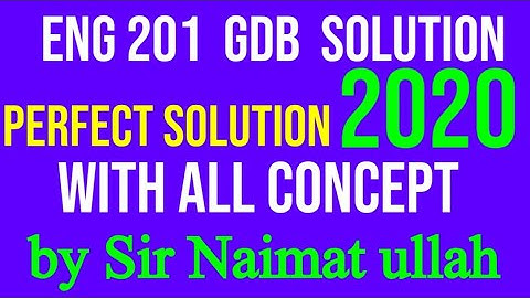 ENG201 GDB 100%correct Solution|life is a good book|Solution|GDB|ENG 201|virtual university|vu.