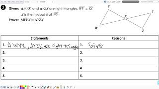 Hypotenuse Leg Congruence