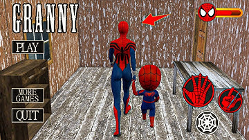 Playing as SpiderMan x Granny x Grandpa x Labubu call Tung Tung Sahur x Baby Spider in Granny House