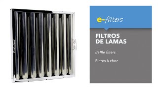 Filtros de lamas inox para campana industrial