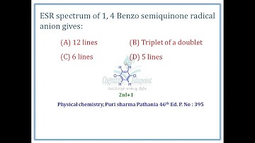 ESR spectrum of Benzosemiquinone | TRB Chemsitry solved Qn | Cognitive Edupoint
