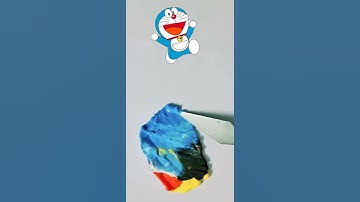 What color do mixed cartoon make? #satisfyingart #colormixing #doraemon #satisfying #oddlysatisfying