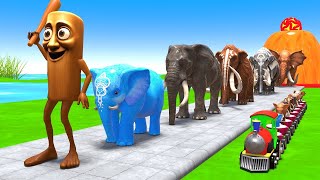 Paint Animals Mammoths and Elephants Size Comparison Fountain Crossing Animal Game Transformation screenshot 4