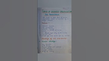 Forms of Business organization: Sole proprietorship #notes