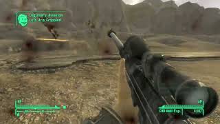 Fallout: New Vegas - Anti-Material Rifle, Explosive Rounds, No Scope Vs Legion Assassin Squad