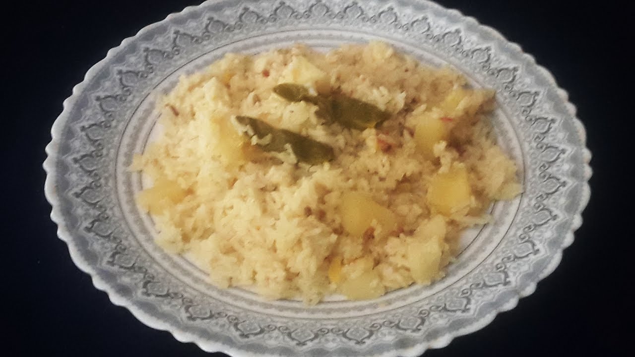 Potato Split Mung Beans Rice / Dinner Recipes /Beans Recipe/Yellow Rice