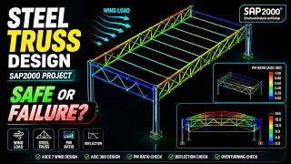 This Steel Parking Structure Was Designed in SAP2000 (Wind Load Check) #SAP2000, , #SteelDesign