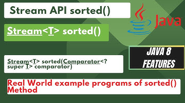 8.7 Stream API Sorted() method | Sorted method in Java 8 Streams | Java 8 Sorted() example programs
