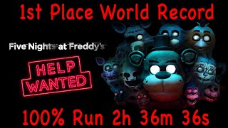 FNAF Help Wanted Former World Record 1st Place 100% Speed Run VR