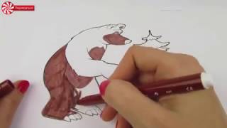 Мультик РАСКРАСКА МАША и МЕДВЕДЬ - Coloring pages | Конфетки ТВ - Masha and the Bear