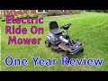 Electric Ride-on Lawnmower Review - 1 year on!  (part 1)