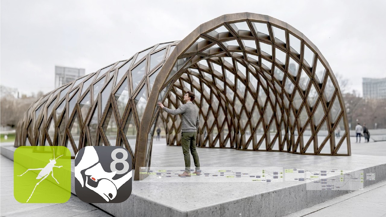 Arched Pavilion Structure Skewed Quads Divisions Grasshopper Rhino Parametric Script Full Tutorial