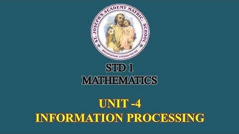 MATHEMATICS STD 1 | INFORMATION PROCESSING | UNIT - 4