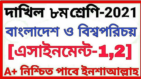 Class 8 Dakhil Bangladesh Global Studies Assignment Answer 2021 BGS assignment