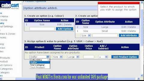 [MRGTecHelp.com CUBECART Tutorial Series] Adding product options in CubeCart
