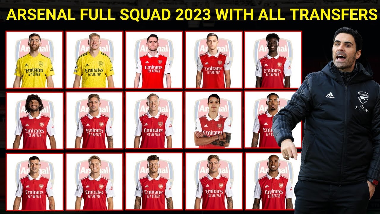 ARSENAL FULL SQUAD 2023 WITH TRANSFERS AGE, MARKET VALUE AND