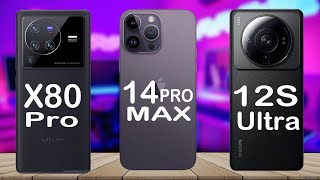 vivo X80 Pro vs Iphone 14 Pro Max vs Xiaomi 12S Ultra || Tech Evo