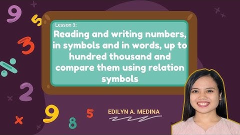 Lesson 3: Reading and Writing Numbers Up to 100,000 & Compare Them Using Relation Symbols (MELC)