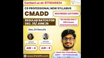CMADD Regular Batch for Dec. 25/ June 26 Attempt, CS Professional, ICSI #shorts #csstudents #icsi