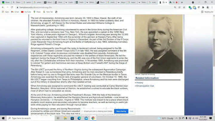 Hampton Institute: Samuel Armstrong
