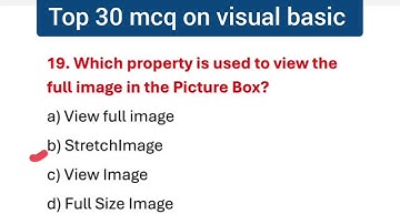 top 30 mcq on visual basic | visual basic mcq questions and answers