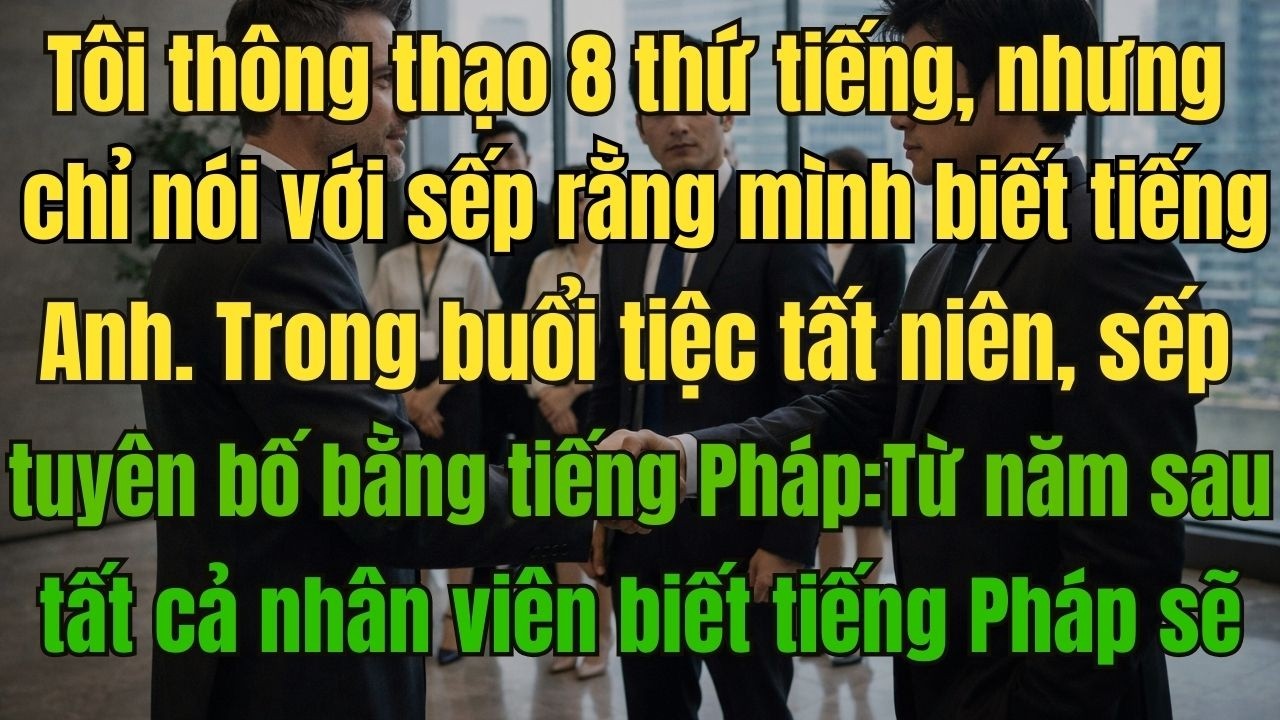 Tôi thông thạo 8 thứ tiếng, nhưng chỉ nói với sếp rằng mình biết tiếng Anh. Trong buổi tiệc tất niên