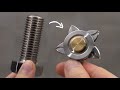 I turn a stainless bolt into a shuriken with popping out blades