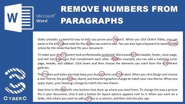 Remove numbers from paragraphs in Microsoft Word