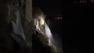 Antalyanın Harikası Düden Şelalesinin Gece Manzarası
