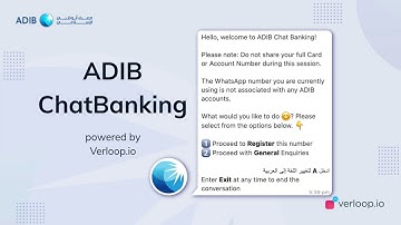 ADIB ChatBanking - Powered by Verloop.io