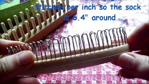 Loom Knitters Sockumentaries hanging the cast on rag for a toe up sock