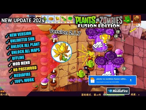 Tải Plants vs Zombies Fusion Edition Mod APK phiên bản mới nhất 217 với vô hạn tiền mặt và mở khóa tất cả cây trồng